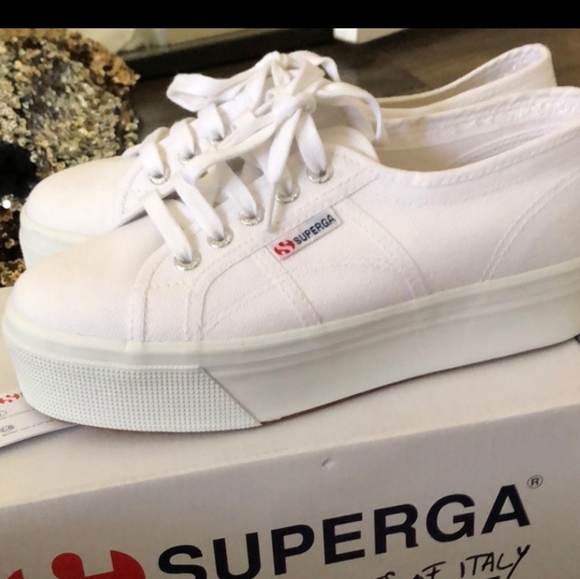 Superga NWT NIB 2790 platform shoes in white! - Picture 4 of 8